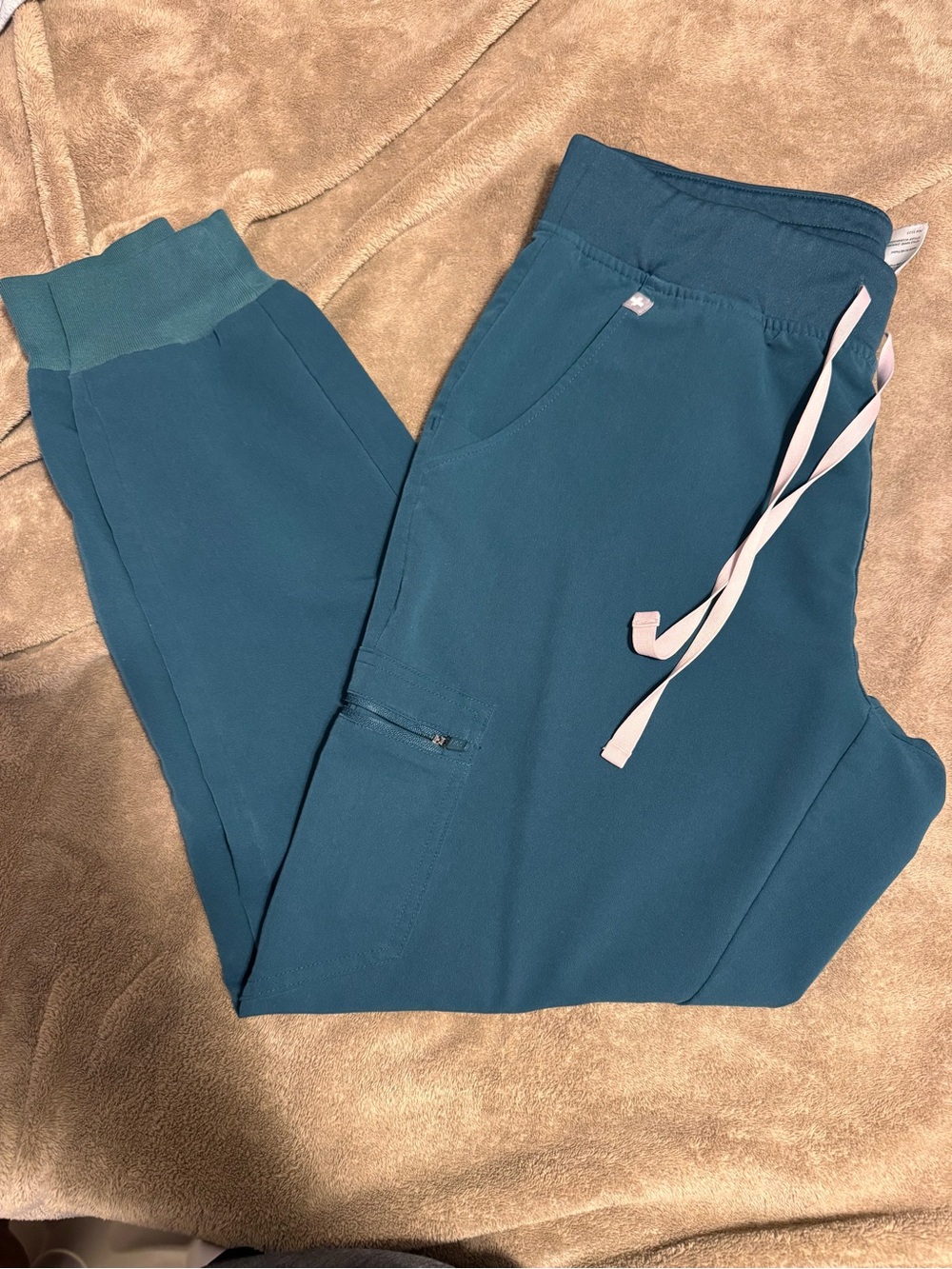 Figs Kids Teal Blue Jogger Pants with Drawstring